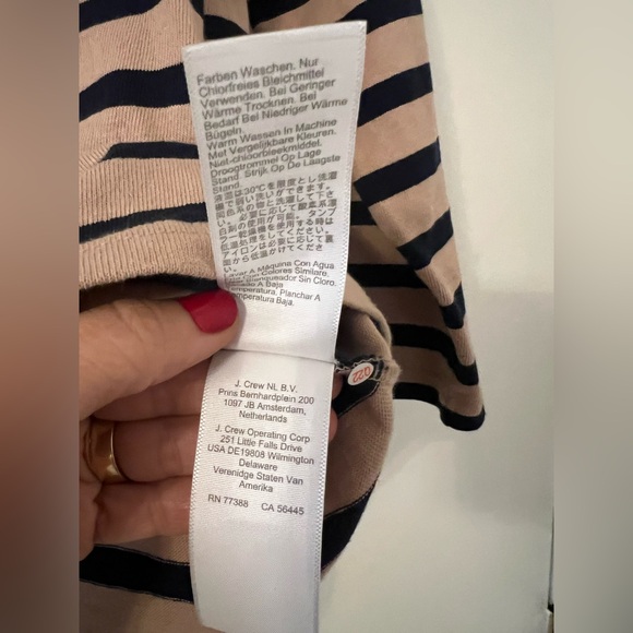 J. Crew Striped Boatneck 3/4 Length Sleeve Tee size M (D211) - Picture 4 of 7